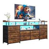 BTHFST 12 Drawers TV Stand Dresser for Bedroom for, rustic brown, product photo