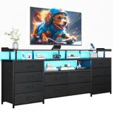 BTHFST 12 Drawers TV Stand Dresser for Bedroom for, black, product photo