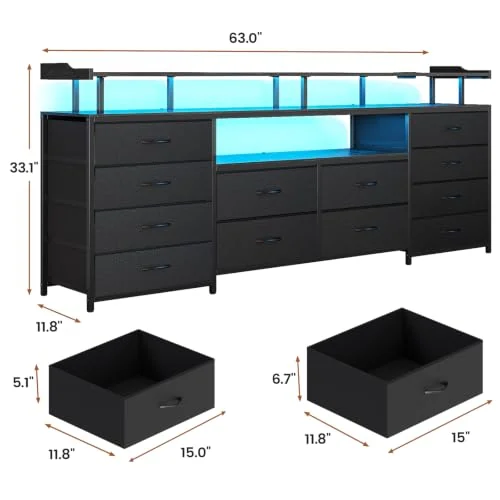 BTHFST 12 Drawers TV Stand Dresser for Bedroom for, photograph 8 of 8 published for this piece