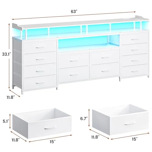 BTHFST 12 Drawers TV Stand Dresser for Bedroom for, photograph 6 of 8 published for this piece
