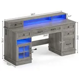 BTHFST 59.1″ Executive Desk with File Drawer, photograph 2 of 8 published for this piece