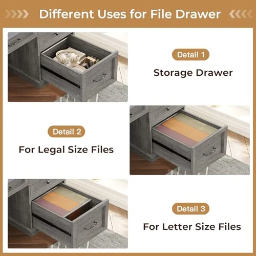 BTHFST 59.1″ Executive Desk with File Drawer, photograph 3 of 8 published for this piece