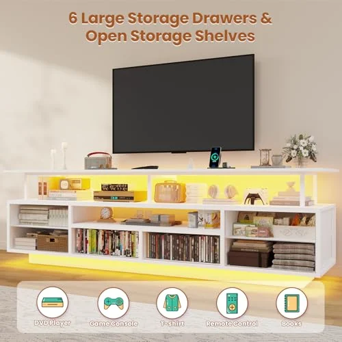 BTHFST 63″ LED Tv Stand for Living Room with, photograph 5 of 7 published for this piece