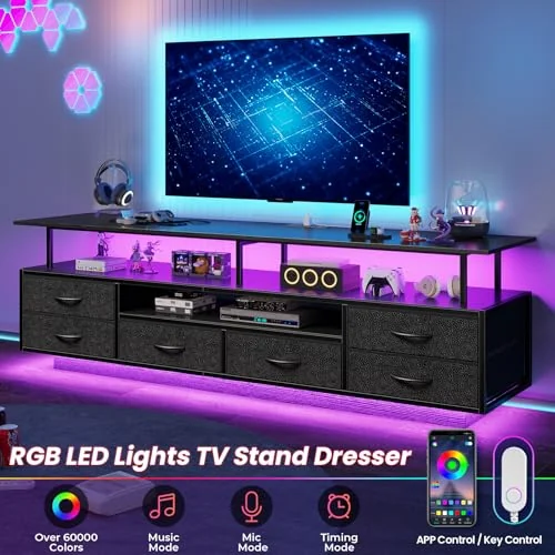 BTHFST 63″ LED Tv Stand for Living Room with, photograph 3 of 7 published for this piece