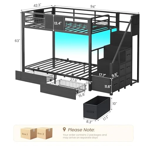 BTHFST Bunk Bed Twin Over Twin with Stairs, photograph 2 of 9 published for this piece