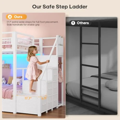 BTHFST Bunk Bed Twin Over Twin with Stairs, photograph 3 of 9 published for this piece