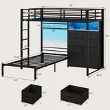 BTHFST Bunk Bed Twin Over Twin with 14 Storage, photograph 2 of 9 published for this piece