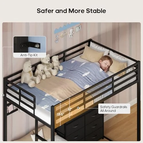 BTHFST Bunk Bed Twin Over Twin with 14 Storage, photograph 5 of 9 published for this piece