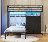 BTHFST Bunk Bed Twin Over Twin with 14 Storage, photograph 9 of 9 published for this piece