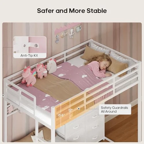 BTHFST Bunk Bed Twin Over Twin with 14 Storage, photograph 5 of 9 published for this piece