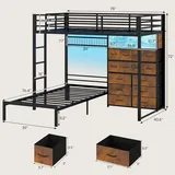 BTHFST Bunk Bed Twin Over Twin with 14 Drawers, photograph 2 of 9 published for this piece