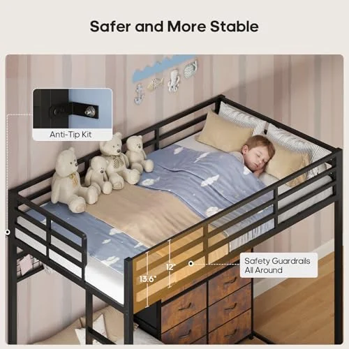 BTHFST Bunk Bed Twin Over Twin with 14 Drawers, photograph 5 of 9 published for this piece