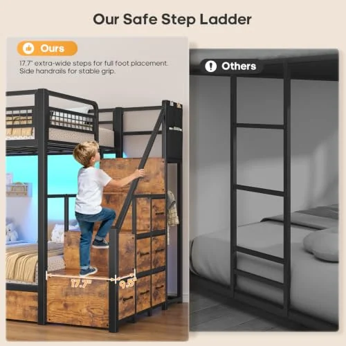 BTHFST Bunk Bed Twin Over Twin with Stairs, photograph 3 of 9 published for this piece