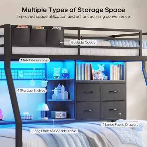 BTHFST Bunk Bed Twin Over Twin with Charging Station, photograph 3 of 9 published for this piece