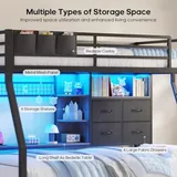 BTHFST Bunk Bed Twin Over Twin with Charging Station, photograph 3 of 9 published for this piece
