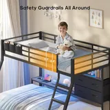BTHFST Bunk Bed Twin Over Twin with Charging Station, photograph 7 of 9 published for this piece