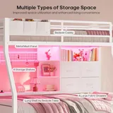 BTHFST Bunk Bed Twin Over Twin with Charging Station, photograph 3 of 9 published for this piece