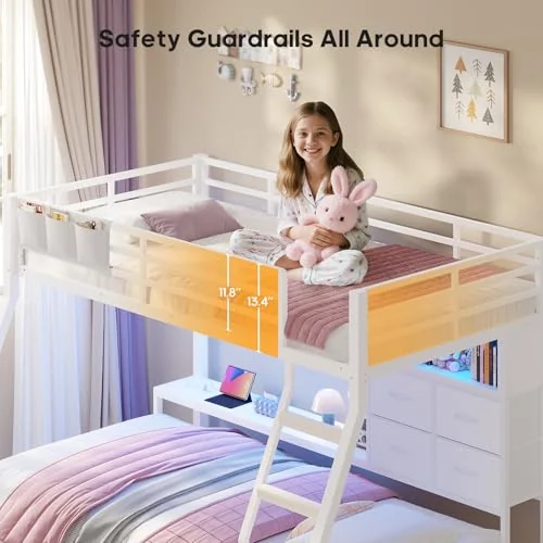 BTHFST Bunk Bed Twin Over Twin with Charging Station, photograph 7 of 9 published for this piece