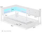 BTHFST Corner Bed Frame with Charging Station & Led, photograph 2 of 8 published for this piece
