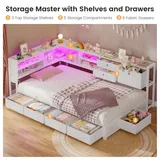 BTHFST Corner Bed Frame with Charging Station & Led, photograph 4 of 8 published for this piece