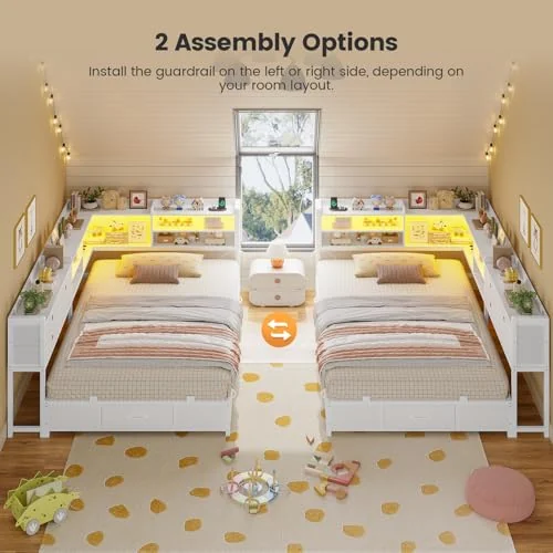 BTHFST Corner Bed Frame with Charging Station & Led, photograph 5 of 8 published for this piece