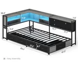 BTHFST Corner Bed Frame with Charging Station & Led, photograph 2 of 8 published for this piece
