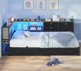 BTHFST Corner Bed Frame with Charging Station & Led, photograph 7 of 8 published for this piece