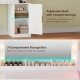 BTHFST Fluted Vanity Desk with Large 31.5″ Mirror and, photograph 7 of 9 published for this piece