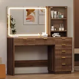 BTHFST Fluted Vanity Desk with Large Mirror, photograph 8 of 9 published for this piece