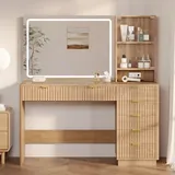 BTHFST Fluted Vanity Desk with Large Mirror, photograph 9 of 9 published for this piece