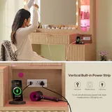 BTHFST Fluted Wood Vanity Desk with Large 31.5″ Mirror, photograph 4 of 9 published for this piece