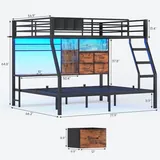 BTHFST Full Over Full Bunk Beds with Charging Station, photograph 2 of 9 published for this piece