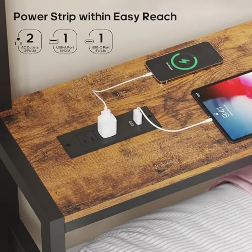 BTHFST Full Over Full Bunk Beds with Charging Station, photograph 4 of 9 published for this piece