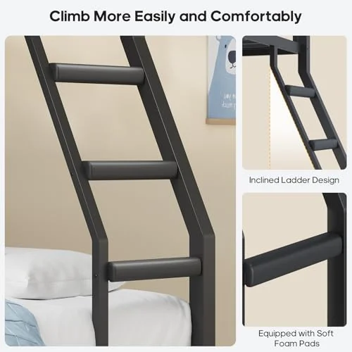 BTHFST Full Over Full Bunk Beds with Charging Station, photograph 6 of 9 published for this piece