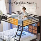 BTHFST Full Over Full Bunk Beds with Charging Station, photograph 7 of 9 published for this piece