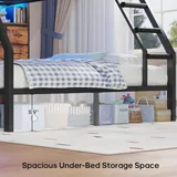 BTHFST Full Over Full Bunk Beds with Charging Station, photograph 8 of 9 published for this piece