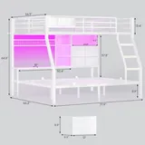 BTHFST Full Over Full Bunk Beds with Charging Station, photograph 2 of 9 published for this piece
