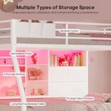 BTHFST Full Over Full Bunk Beds with Charging Station, photograph 3 of 9 published for this piece