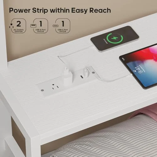 BTHFST Full Over Full Bunk Beds with Charging Station, photograph 4 of 9 published for this piece