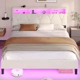 BTHFST Full Size Bed Frame with Headboard Storage &, photograph 6 of 7 published for this piece