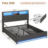 BTHFST Full Size Bed Frame with Headboard Storage, photograph 2 of 8 published for this piece