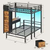 BTHFST Full Size Bunk Bed with Desk, photograph 2 of 9 published for this piece