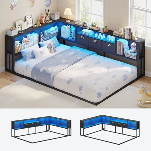 BTHFST Full Size Floor Bed, black, product photo