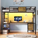 BTHFST Full Size Loft Bed with Desk and Storage, photograph 9 of 9 published for this piece
