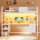 BTHFST Full Size Loft Bed with Desk and Storage, photograph 9 of 9 published for this piece