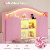 BTHFST Girls LED Twin Size Bed Frame with Upholstered, photograph 8 of 8 published for this piece