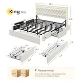 BTHFST King Size Bed Frame with 5 Storage Drawers, photograph 2 of 9 published for this piece