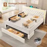 BTHFST King Size Bed Frame with 5 Storage Drawers, photograph 3 of 9 published for this piece