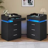 BTHFST LED Nightstand Set of 2, black, product photo