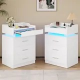 BTHFST LED Nightstand Set of 2, white, product photo